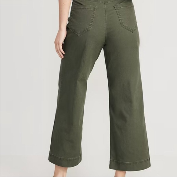 Old Navy Crop Chino High Rise Wide Leg Pants - Picture 2 of 6
